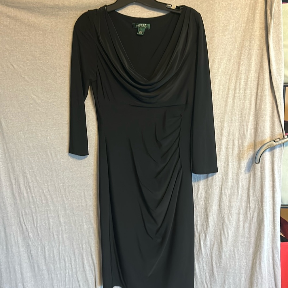 Ralph Lauren black long sleeve dress. Size 6. EUC
